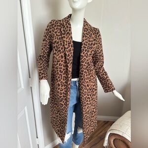 Zara Brown Animal Print Coat